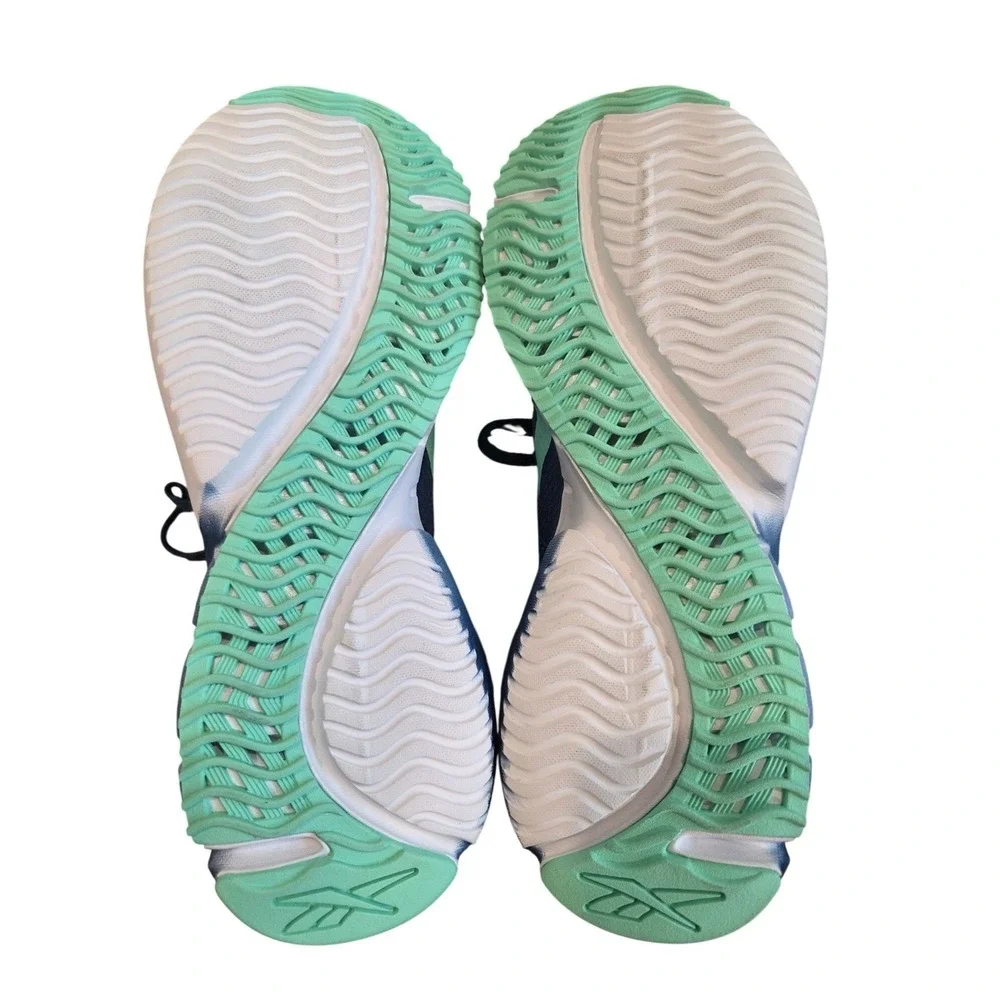 Reebok Womens Navy Mint Green‎ Running Shoes GY7721 Ortholite Sneakers Size 8.5